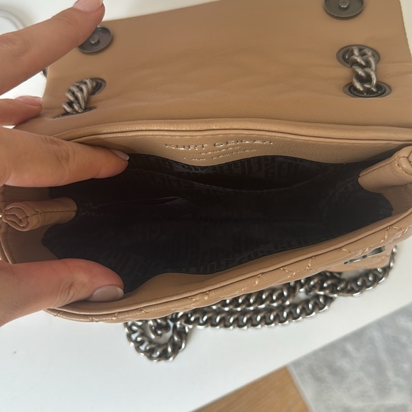 Kurt Geiger Quilted Tan Leather Chain Bag - Picture 4 of 7